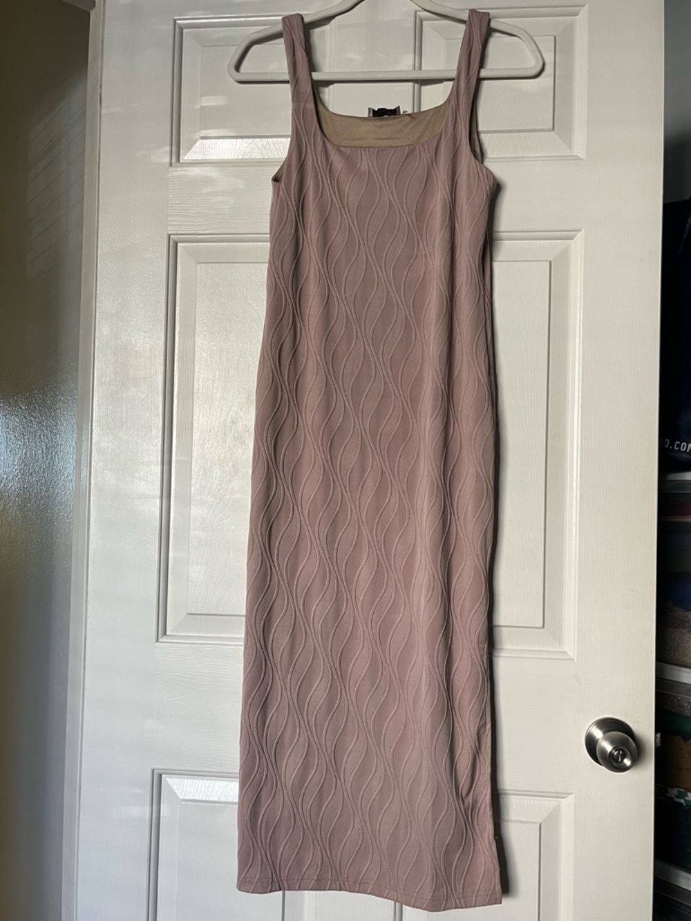 Texture Knit Square-Neck Midi Dress | Size Small - Picture 5 of 10